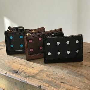 Three Marmi Multicolor Polka Dot Zippered Coin Purses